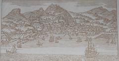 Vintage Salerno cityscape with historical buildings and old streets