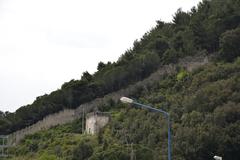 Ruins of ancient walls along the slopes of Monte Bonadies