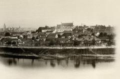 Historic view of Vilnia city showing the Church of St. George and Carmelite Monastery