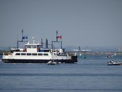 Ferry Ongiara in Toronto's harbour on a sunny day