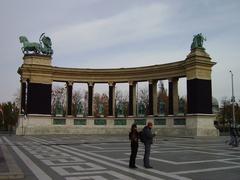 View of Budapest cityscape with the Danube River and iconic buildings on 4 November 2006