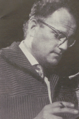 Vratislav Blažek during rehearsal of play Příliš štědrý večer at Divadlo Komedie in 1960