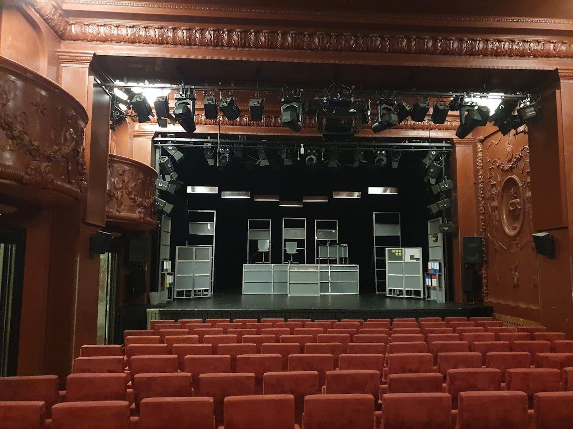 Interior of Divadlo Rokoko theater in Prague during the final performance of Kancl on June 28, 2021