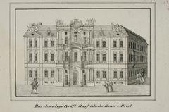 Historic Hatzfeld Palace in Wrocław lithograph from 1801-1900