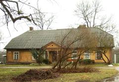 Traku Vokes manor steward's house showcasing folk architecture with classicism style features