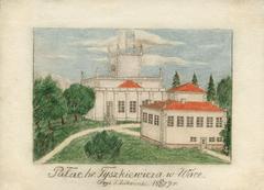 Historical illustration of Vaka estate, Tyškievič family residence from 1879