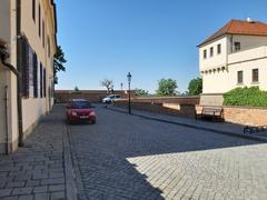 View of Špilberk Castle and its surrounding area with a cityscape in the background