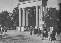 Entrance gate to Ludowy Park in Bielański Forest on Bielany, Warsaw