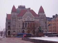 Finnish National Theatre in Helsinki with classic architectural design