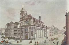 Historic painting of Hybernská Street by Josef Ant. Scotti de Cassano in 1785