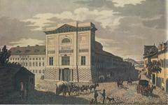 The New Customshouse building in 1820, historic architectural structure