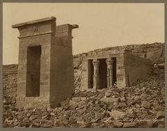 Nubian Temple of Dandour in Egypt with ancient columns and hieroglyphs