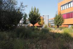 Masaryk University Campus with modern buildings and people walking