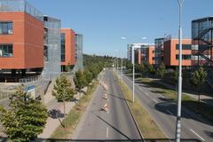 Masaryk University Campus buildings and green lawn