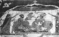 Fresco of Krishna eating rice offered by childhood friend Sudama from original Akal Takht