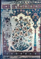 Damaged fresco of decorative floral motifs from original Akal Takht structure