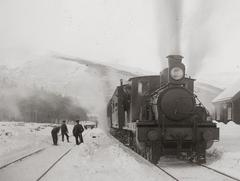 Historical 4-4-0 n2v steam locomotive from 1894 near Nyland in Kristiania