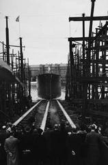 DS Octavian ship launching at Nylands Verksted on April 12, 1938