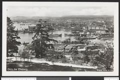 View of Bjørvika waterfront area in Oslo from Ekeberg
