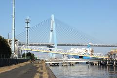 Meiko East Bridge and Shiomi Pier in Nagoya Port