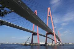 Meiko West Bridge in Japan over water during daytime
