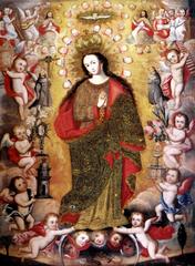 The Immaculate Conception with Franciscan saints painting by Diego Quispe Tito