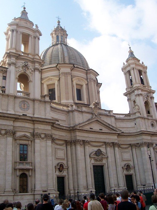 Front view of S. Agnese in Agone church in Rome