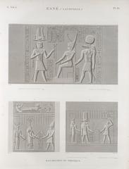 Bas-reliefs at the portico of Esné (Isnâ) ancient site Latopolis
