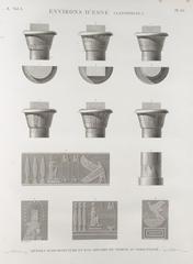 Ancient architectural details and bas-reliefs of the temple north of Esné, Latopolis
