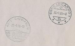 Postmarks of 6512 Giubiasco and 6600 Locarno 1 on envelope