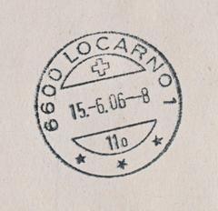 Postmark of 6600 Locarno 1 on a piece of mail