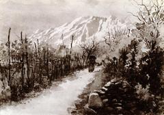 Watercolor landscape painting near Locarno by Gustave Krafft