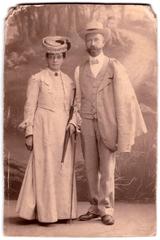 Portrait of Luise Mitzel Claus and Hermann Claus, owners of Pension Stella in Orselina, Locarno, Switzerland around 1912