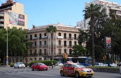 Historic residential houses at Plaza Espana in Palma de Mallorca