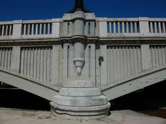 Close-up detail of Pont d'Aragó bridge structure in València