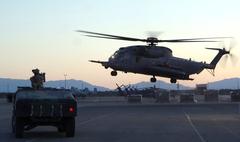 MH-53 Pave Low helicopter landing during Transformers movie filming at Holloman AFB