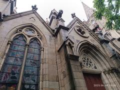 Colorful stained glass windows of Sacred Heart Cathedral in Guangzhou, Guangdong