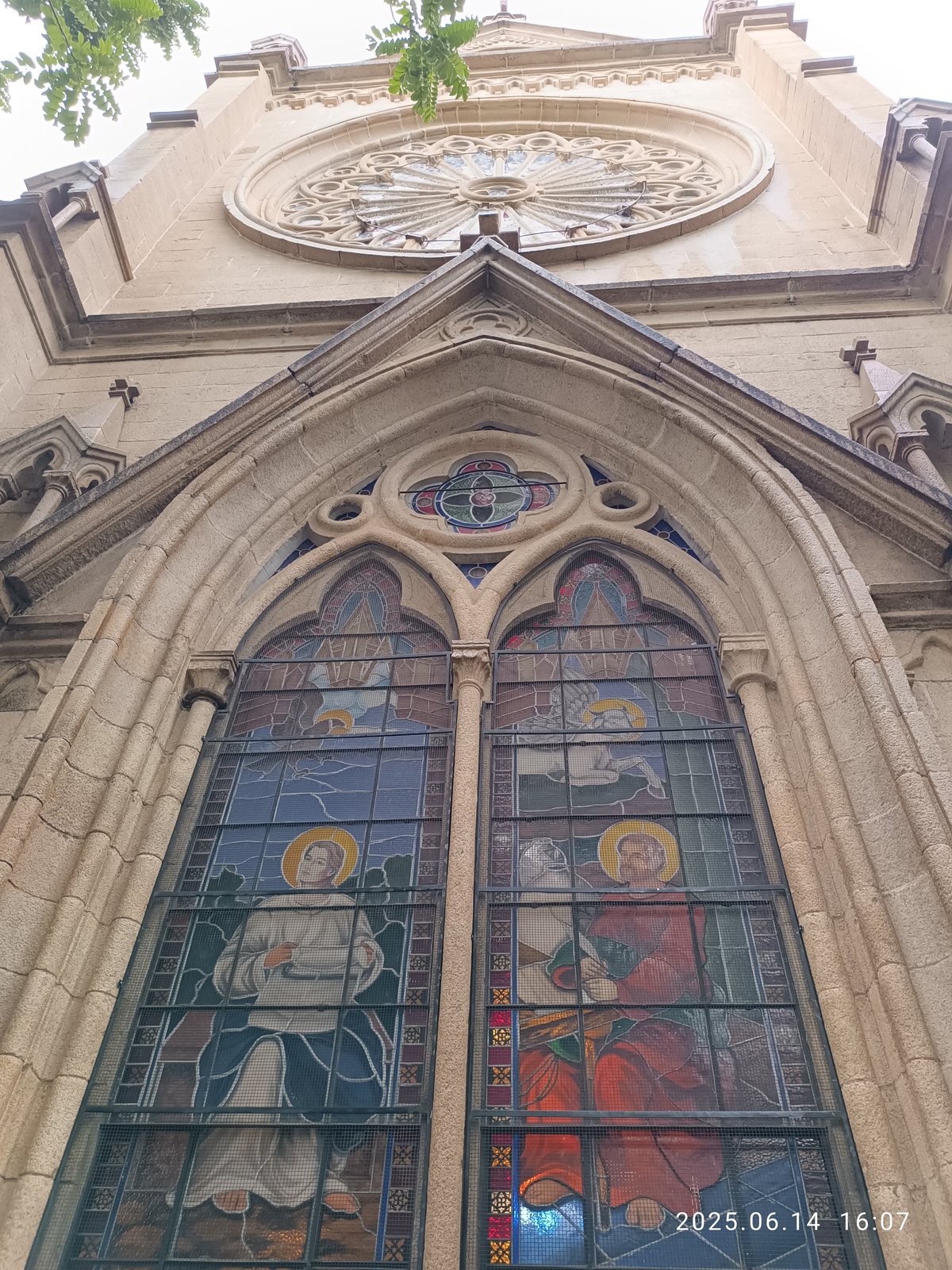 Sacred Heart Cathedral of Guangzhou colorful stained glass windows in June 2025