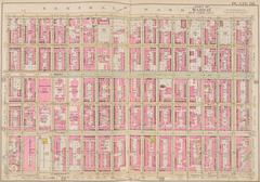 1891 Bromley Atlas plate showing Manhattan area with landmarks like Central Turn-Verein, New York Foundling Asylum, Normal College, Union Theological Seminary, Lenox Library