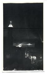 Battleships docked in Elliot Bay, Seattle, on July 4, 1922 at night