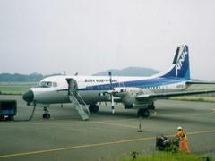 Air Nippon YS-11 aircraft at OIM airport