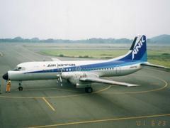 Air Nippon YS-11 turboprop aircraft at OIM airport