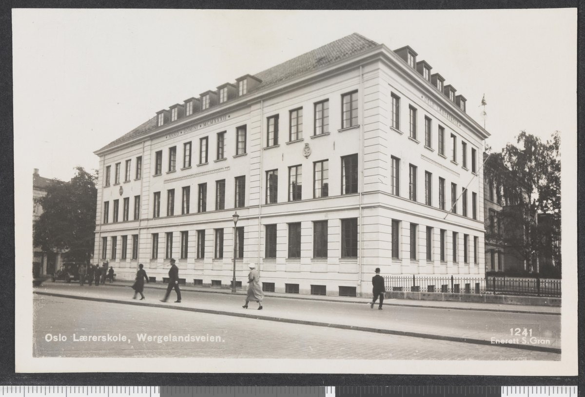 View of Oslo Lærerskole near Slottet in Wergelandsveien, Oslo