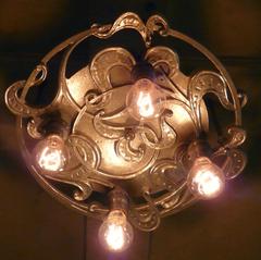 Modern Monadnock ceiling lamp with geometric design