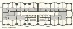 Detailed view of South Corridor at Monadnock Building with exposed brick and historic architecture