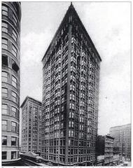 Fisher Building Chicago southeast view with Old Colony building corner and Monadnock Building behind