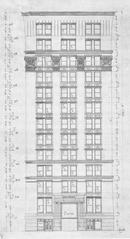 Original sketch of Jackson Street elevation of Monadnock Building Chicago 1885
