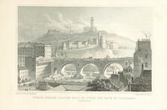 Historic illustration of North Bridge and Calton Hill from Bank of Scotland by Thomas Hosmer Shepherd 1829