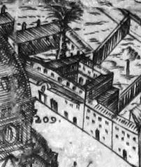 Detailed architectural element of the Buonsignori map at the Opera del Duomo