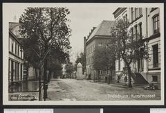 Street view of Dronningens gate in Midtbyen, Trondheim with historical buildings